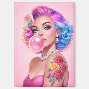 Vintage-Bubblegum-Pin-Up-Girl-Magnet – Glamour Ret Magnet
