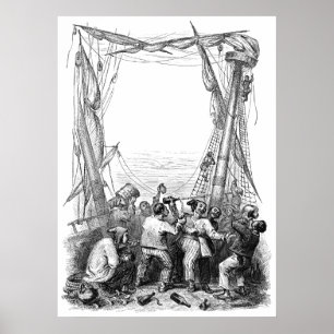 Vintage Buccaneers und ein schiffsgepeitschtes Pir Poster