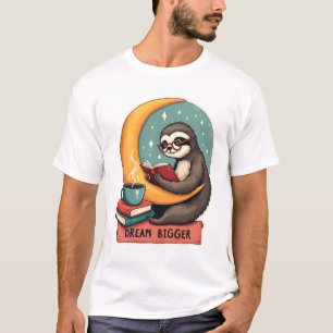 Vintage-Buch-Faultier-Leserliebhaber-Süßes-Retro-D T-Shirt