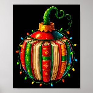 Vintage-Buch-Schmuck Weihnachten Bibliothekare Büc Poster