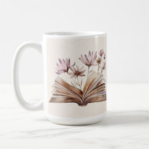 Vintage Buch- und Blumenvase-Tasse Individuelles Kaffeetasse