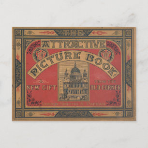 Vintage Buchabdeckung Postkarte
