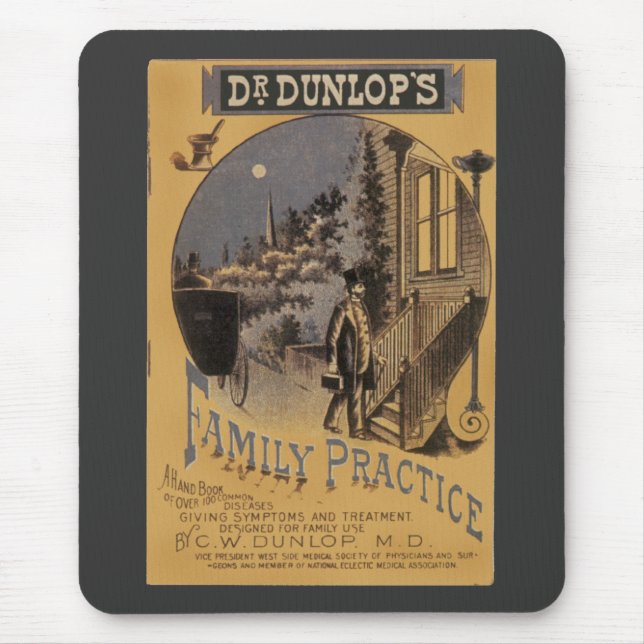 Vintage Buchbegleitungspraxis von Doktor Dunlop Mousepad (Vorne)