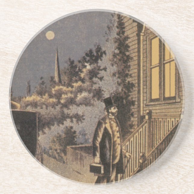 Vintage Buchbegleitungspraxis von Doktor Dunlop Sandstein Untersetzer (Vorne)