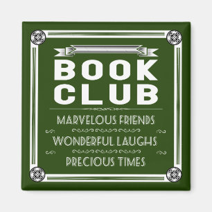 Vintage-Buchclub-Typografie Grün Magnet