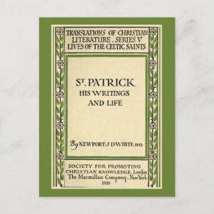 Vintage Buchcover-Memoiren von St. Patrick Postkarte