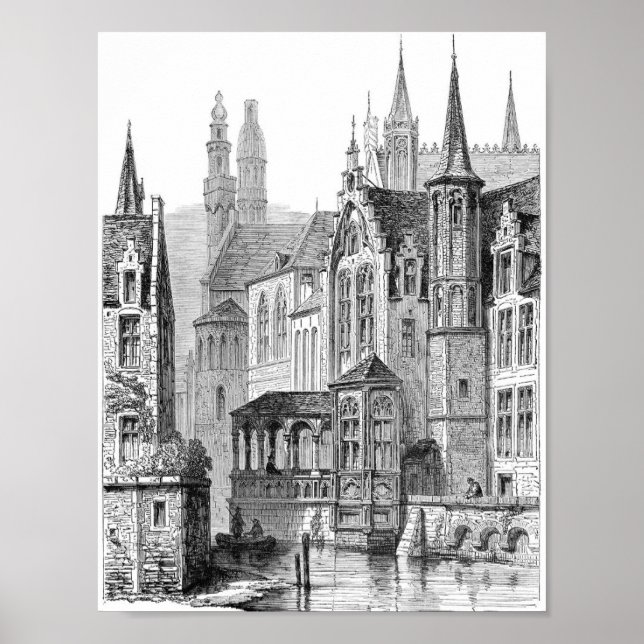 Vintage Buchdarstellung Poster (Vorne)