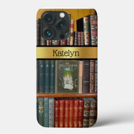 Vintage Bücher auf Bibliotheksbühne Personalisiert Case-Mate iPhone Hülle