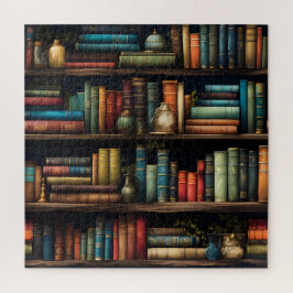 Vintage Bücher auf der virtuellen Bibliothek Puzzle