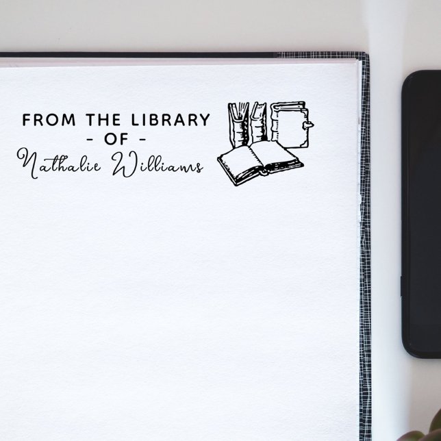 Vintage Bücher Elegante Skriptbibliotheken Permastempel (Von Creator hochgeladen)