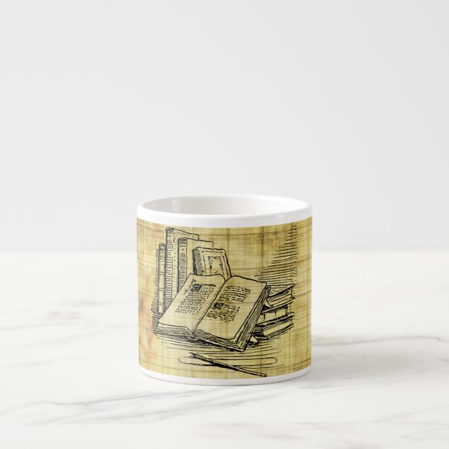 Vintage Bücher Espressotasse (Vorderseite)