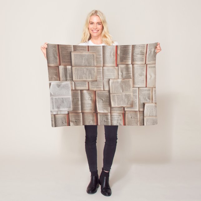 Vintage Bücher Fleecedecke (Beispiel)