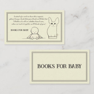 Vintage Bücher für Babydusche Begleitkarte
