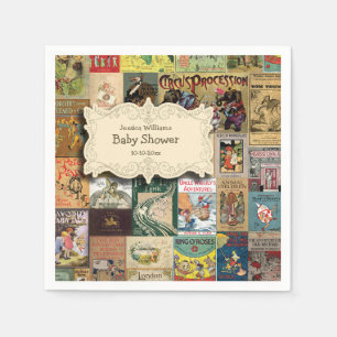Vintage Bücher holen eine Buch-Baby-Dusche Serviette