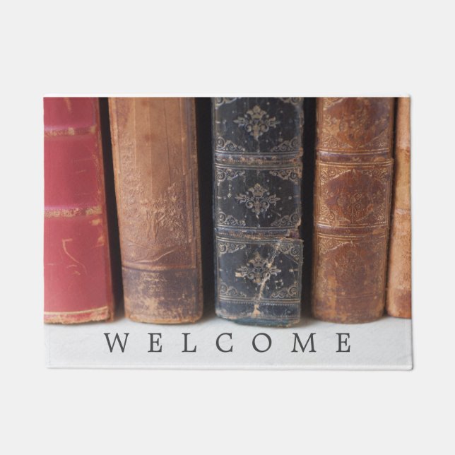 Vintage Bücher in einer Reihe Fußmatte (Vorderseite)