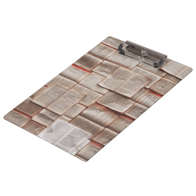 Vintage Bücher Klemmbrett (Schrägansicht)