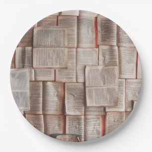 Vintage Bücher Pappteller