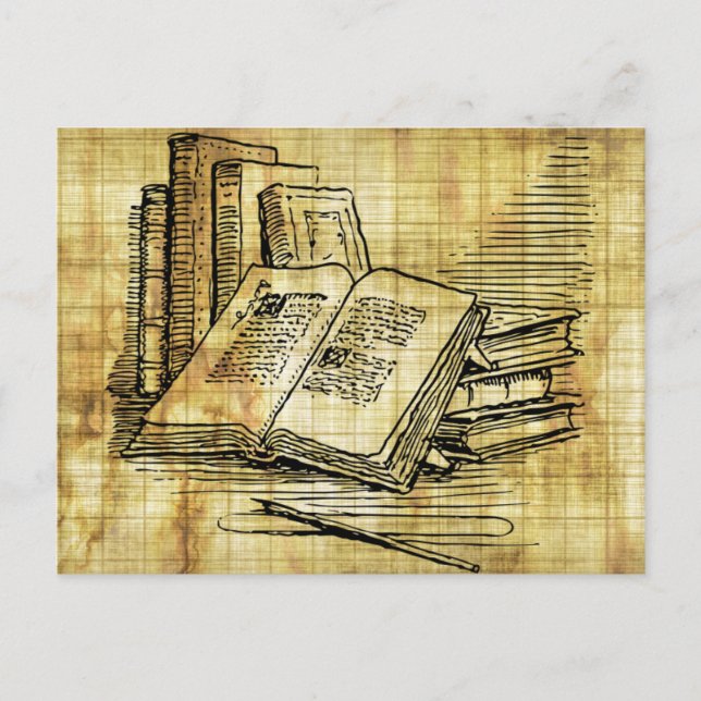 Vintage Bücher Postkarte (Vorderseite)