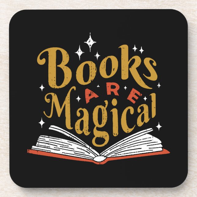 Vintage Bücher sind magisch Getränkeuntersetzer (Vorderseite)