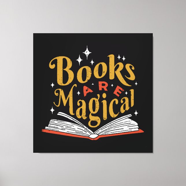 Vintage Bücher sind magisch Leinwanddruck (Vorderseite)