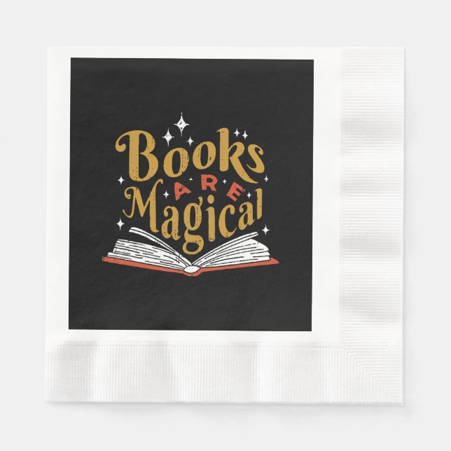 Vintage Bücher sind magisch Serviette (Vorderseite)