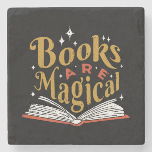 Vintage Bücher sind magisch Steinuntersetzer
