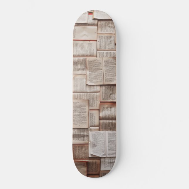 Vintage Bücher Skateboard (Vorderseite)