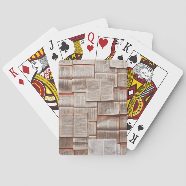 Vintage Bücher Spielkarten (Rückseite)