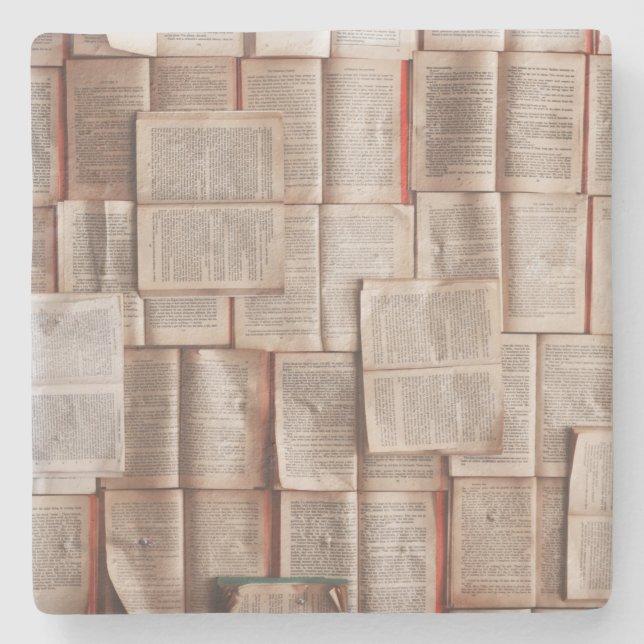 Vintage Bücher Steinuntersetzer (Vorderseite)