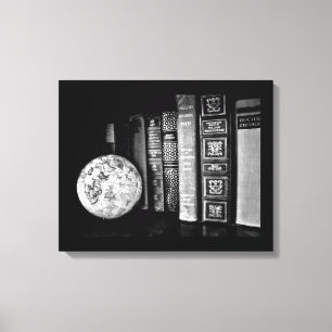 Vintage Bücher und Globe Leinwanddruck