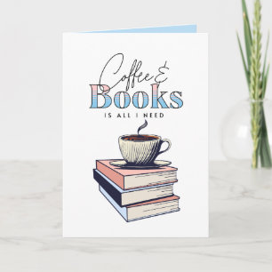 Vintage-Bücher und Kaffee sind alles, was ich brau Karte
