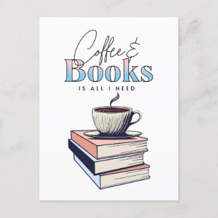 Vintage-Bücher und Kaffee sind alles, was ich brau Postkarte