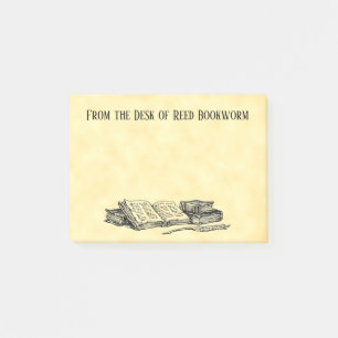 Vintage Bücher und Schreibquill Custom Stickies Post-it Klebezettel