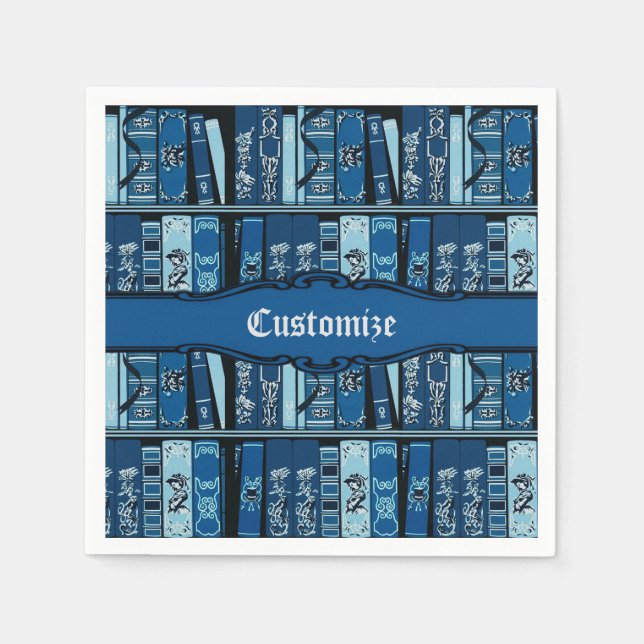 Vintage Bücherregale Serviette (Vorderseite)