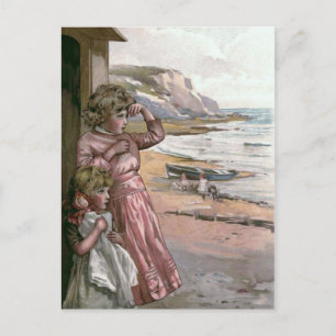 Vintage-Buchillustration von Father's Boat Postkarte