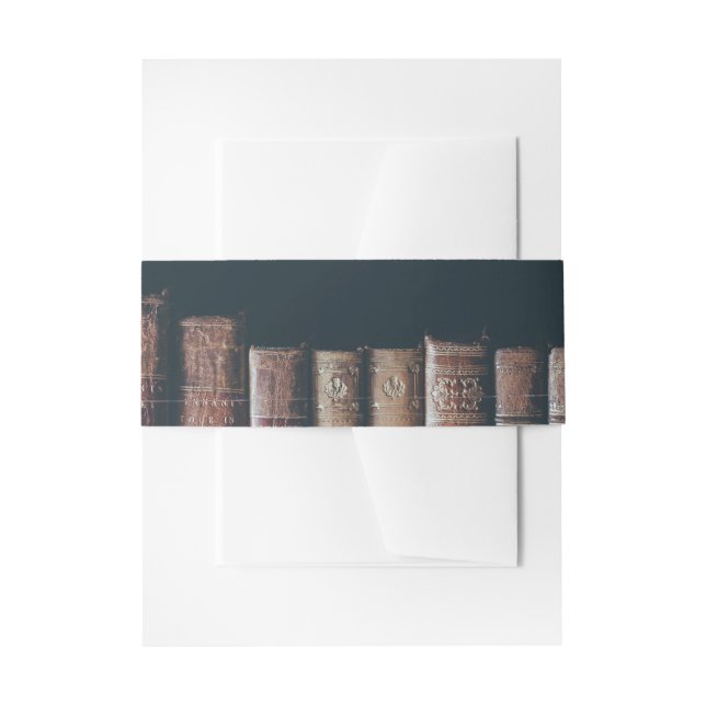 Vintage Buchmützenband Einladungsbanderole (Vorderseite Beispiel)