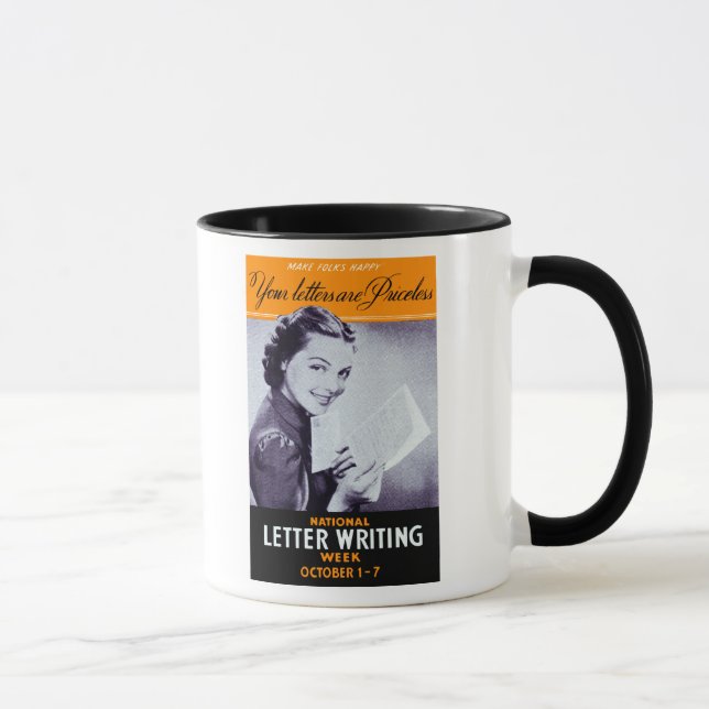 Vintage Buchstabenschrift Tasse (Rechts)