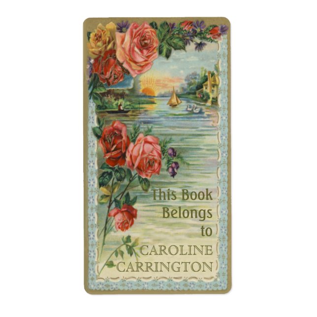 Vintage Buchzeichen-Labels (Vorne)