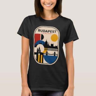 Vintage Budapest Ungarn Bauhaus Geometrische Skyli T-Shirt
