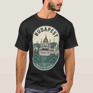 Vintage Budapest Ungarn Perle der Donau Abzeichen T-Shirt