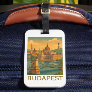 Vintage Budapest Ungarn Reise Kunst Druck Gepäckanhänger