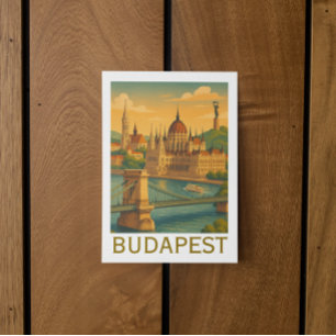 Vintage Budapest Ungarn Reise Kunst Druck Postkarte