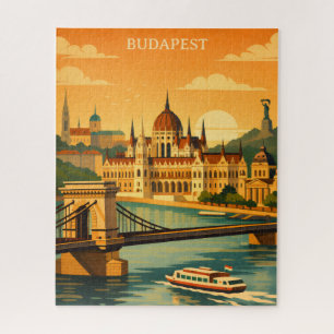 Vintage Budapest Ungarn Reise Stadt Kunst Druck Puzzle