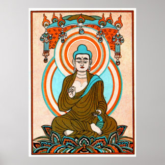 Vintage Buddha Art Print Poster
