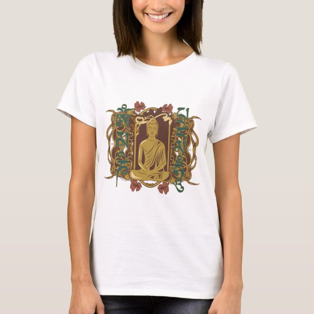 Vintage Buddha-Beschwörungsformel T-Shirt (Vorderseite)