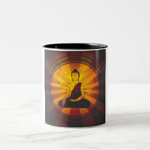 Vintage-Buddha-Druck Zweifarbige Tasse