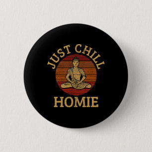 Vintage Buddha - Einfach chillen, Kumpel Buddhismu Button