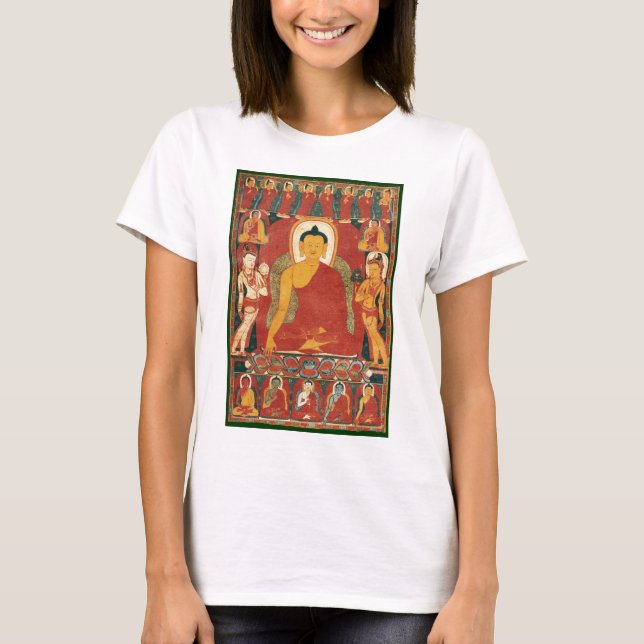 Vintage Buddha-Malerei T-Shirt (Vorderseite)