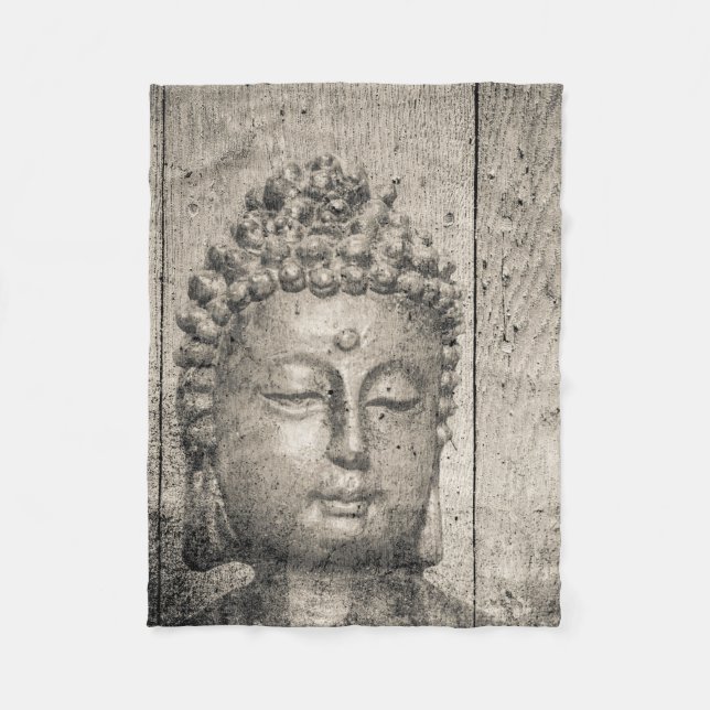 Vintage-Buddha-Yoga-Glaube Fleecedecke (Vorderseite)