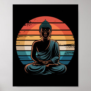 Vintage Buddha Zen Meditation spirituelle Yoga-Ges Poster
